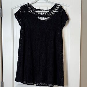 Free People Black Lace Midi Dress